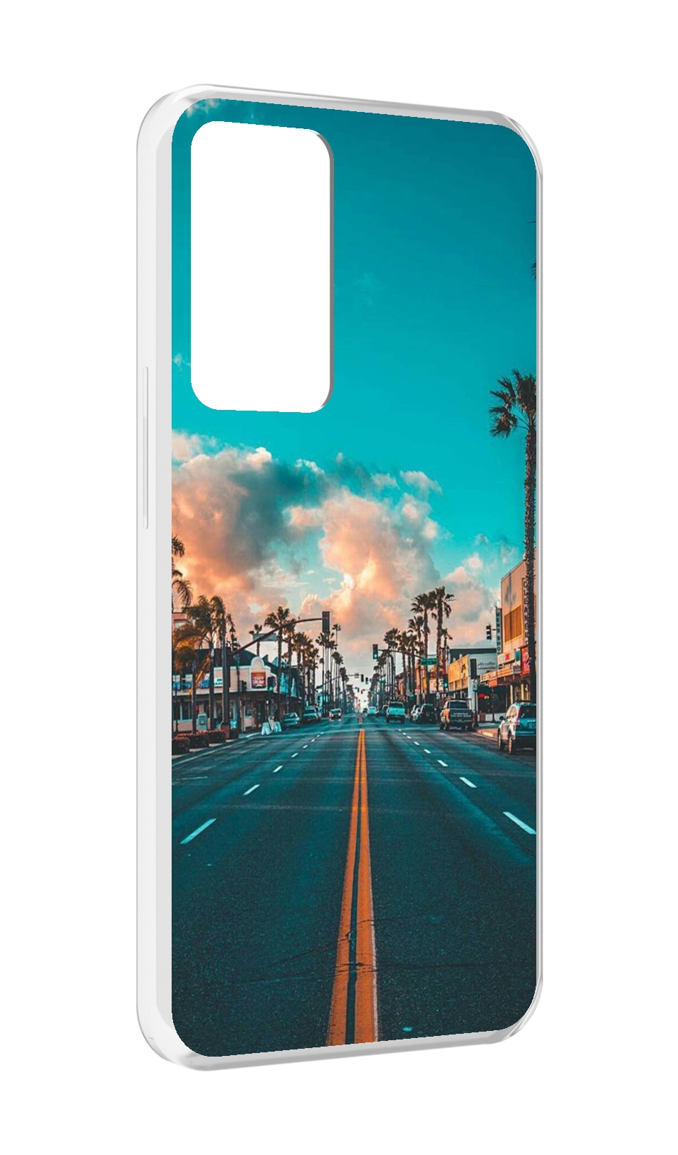

Чехол MyPads дорога-в-лос-анджелес для OPPO Reno 8 Lite, Прозрачный, Tocco