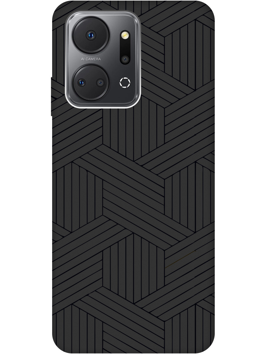 

Силиконовый чехол на Honor X7a с рисунком "Милый узор" Soft Touch черный, 20000897