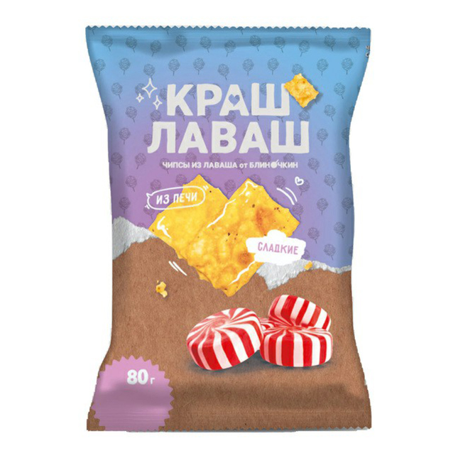 

Чипсы пшеничные Краш Лаваш сладкие 80 г