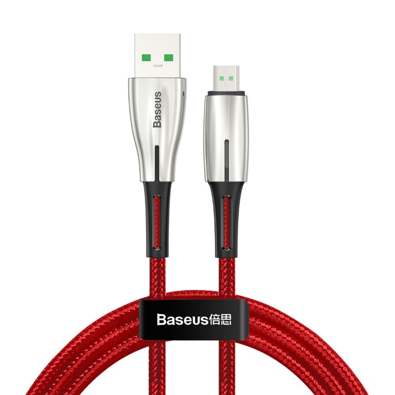 фото Кабель baseus waterdrop usb - micro usb 4а, 2 м, красный (camrd-c09)