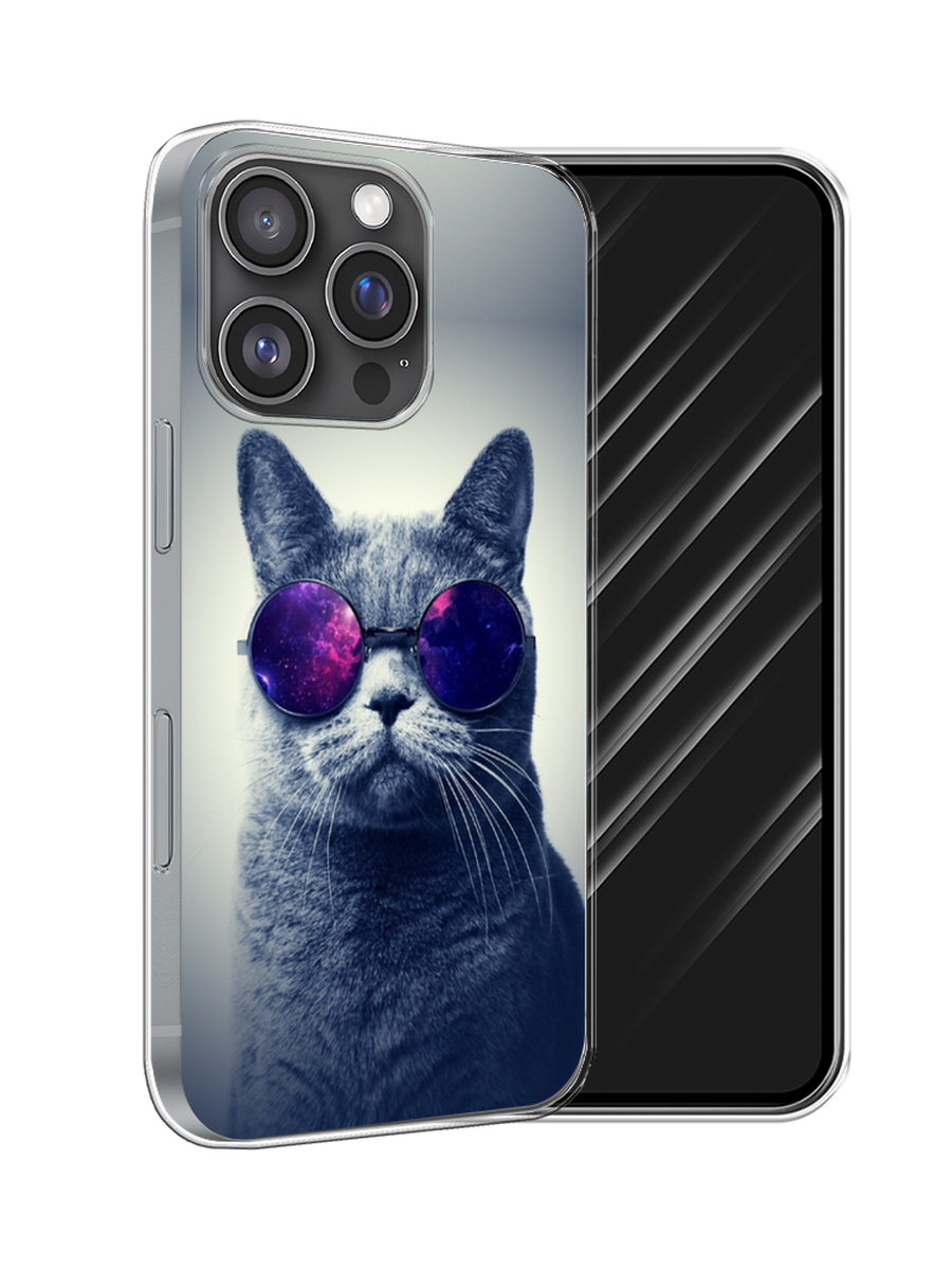 

Чехол Awog на Apple iPhone 16 Pro "Космический кот", Бордовый, 16250-1