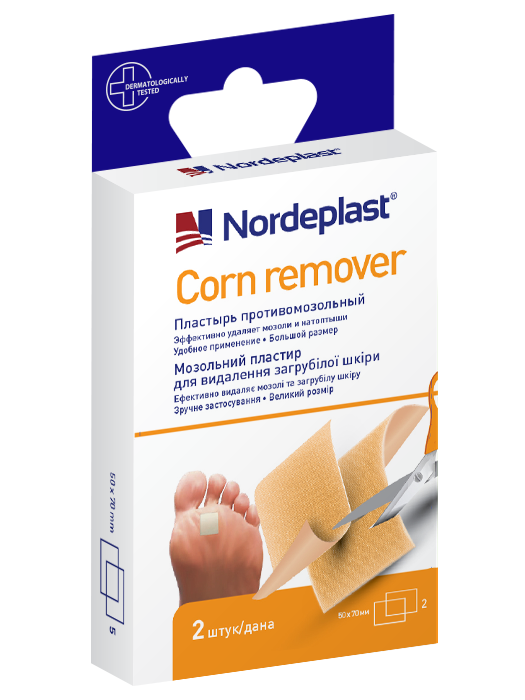 

Пластырь мозольный NordePlast Corn Remover 50 x 70 мм, 2 шт.