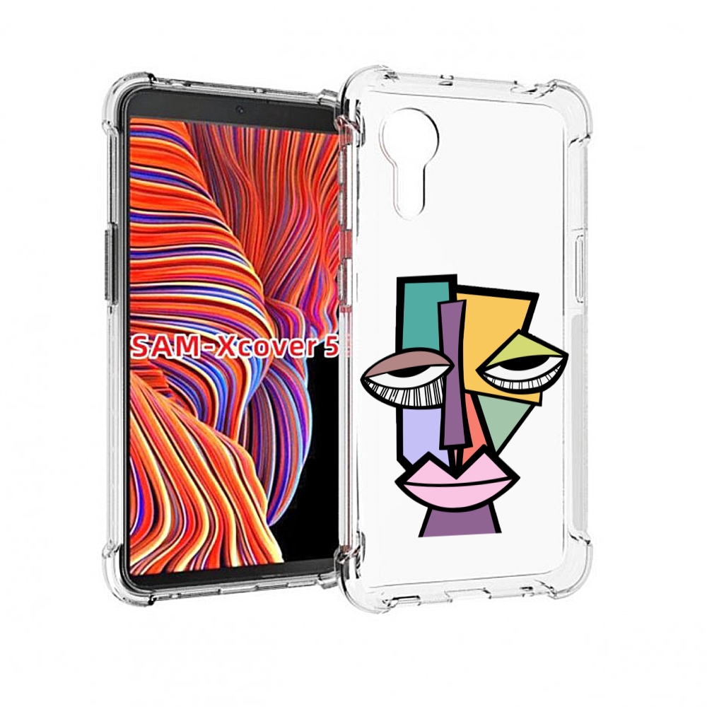 

Чехол MyPads лицо из квадратиков с глазами женский для Samsung Galaxy Xcover 5, Прозрачный, Tocco