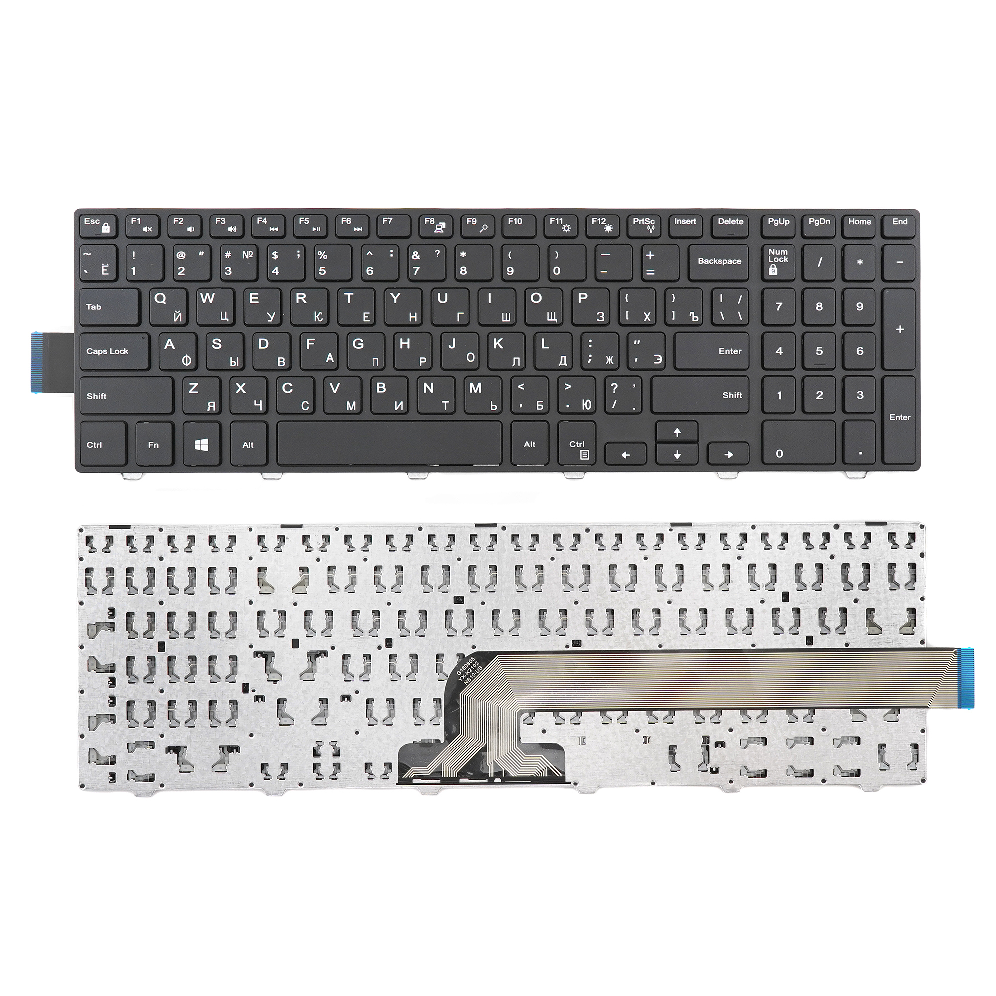 фото Клавиатура azerty для ноутбука dell inspiron 15-5000/ 17-5000 черная (тип 1)