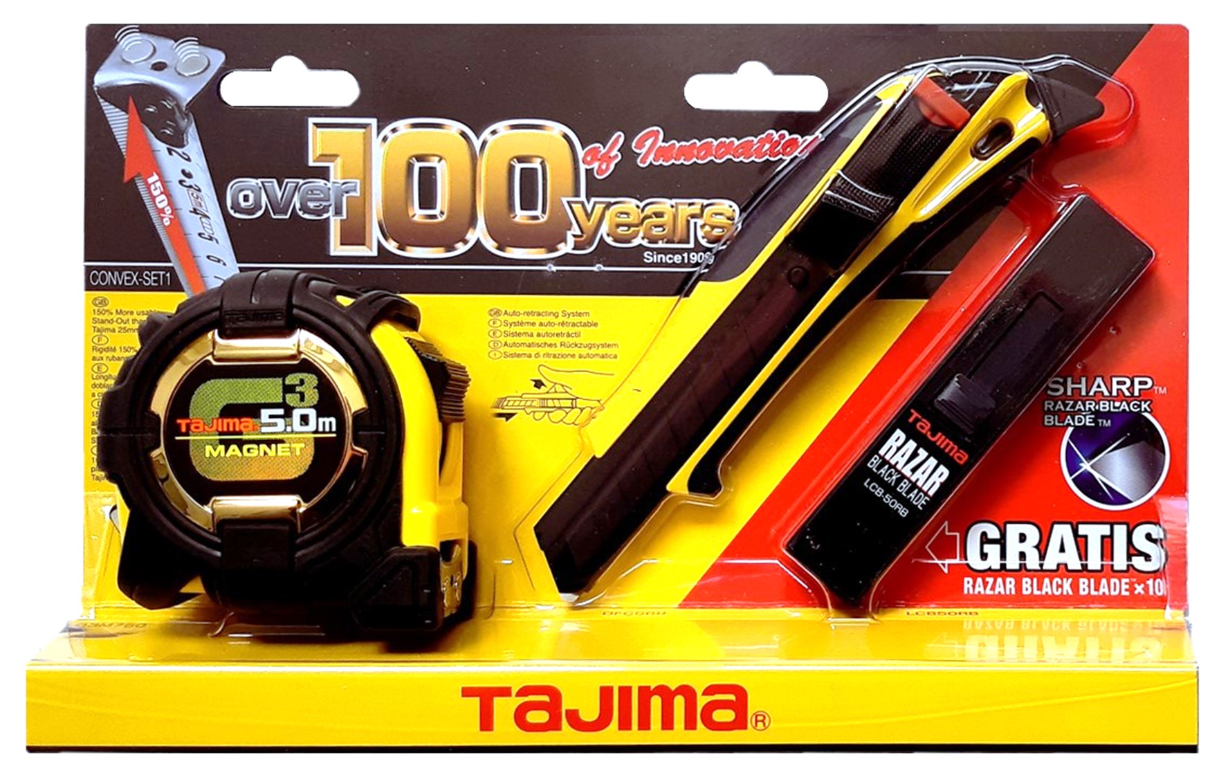 Набор 100-летие TAJIMA (Convex-Set) (G3M750M/DFC569B/LСB50RB) нож tajima driver cutter dc390b k 9мм с автофиксацией