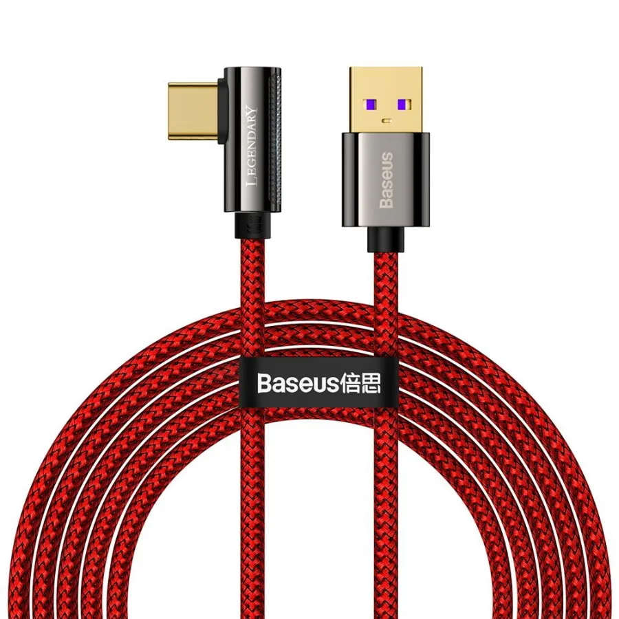 фото Кабель baseus legend series elbow fast charging data cable usb - type-c 66w 2m red