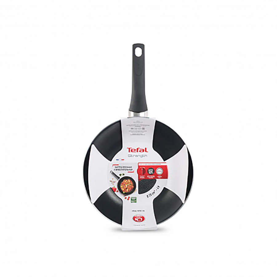 

Сковорода-вок Tefal Strength, алюминиевая, 28 см антипригарная, Черный, Стокмарт-Сковороды1-2