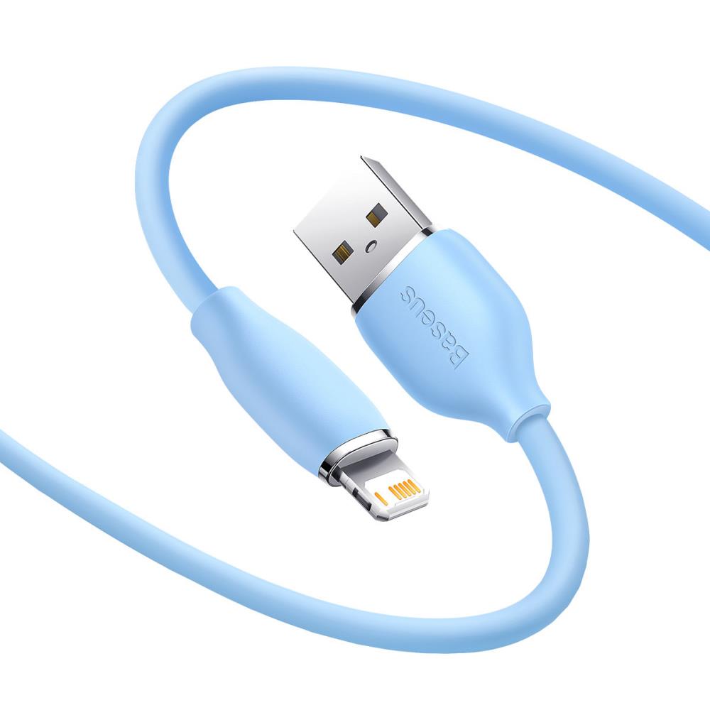 Кабель Baseus Jelly USB - Lightning 2.4A, 2 м, голубой (CAGD000103)