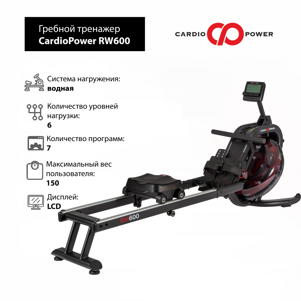 фото Гребной тренажер cardiopower rw600 cardio power