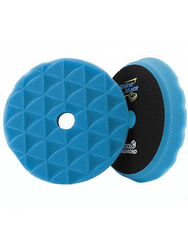 Полировальный круг Shine Mate диамонд (с сотами) средний 150х25мм, синий полировальный круг мех с хлопком shine systems cotton wool pad 155 мм