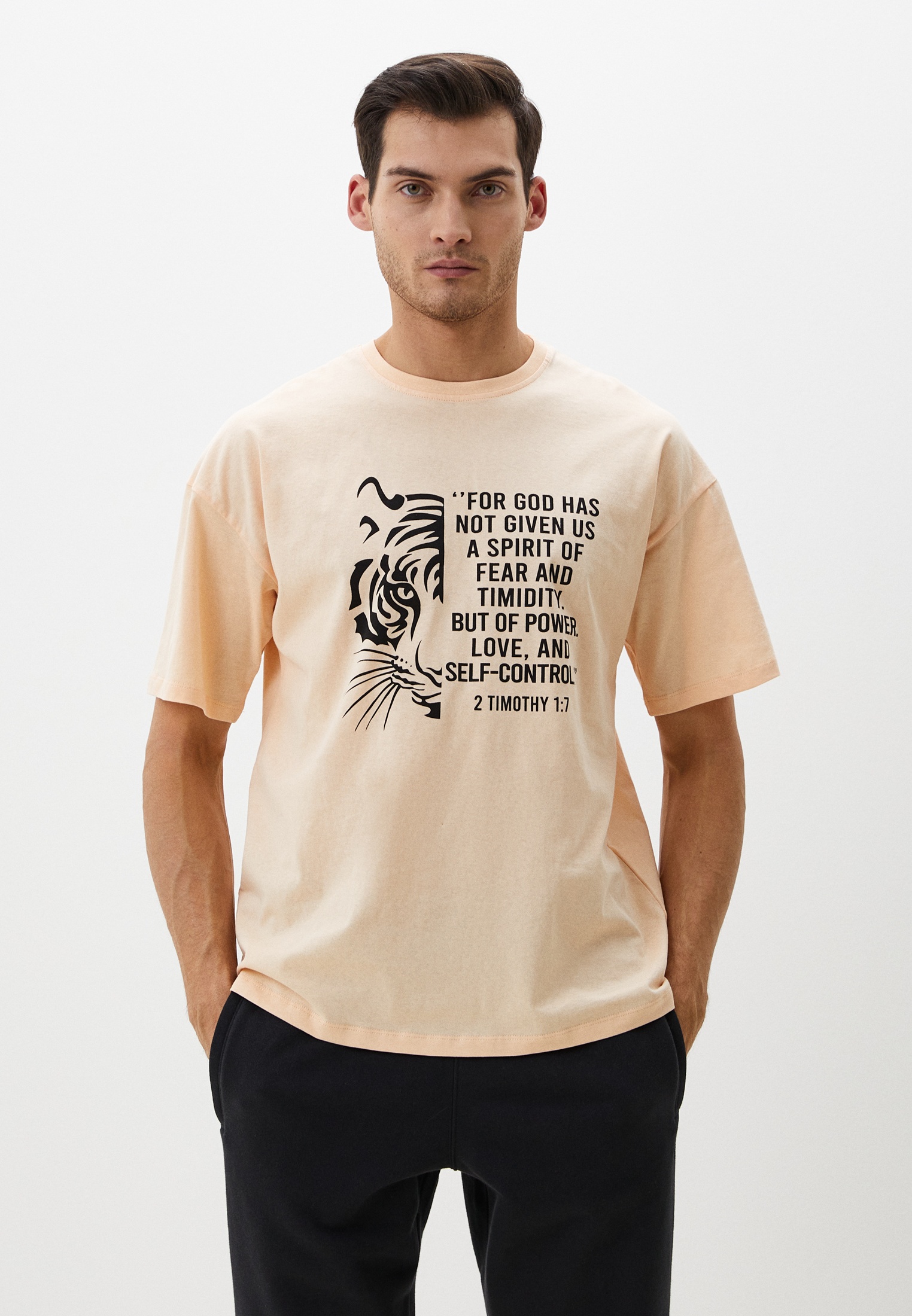 

Футболка мужская BLACKSI 3341 бежевая S/M, Бежевый, 3341