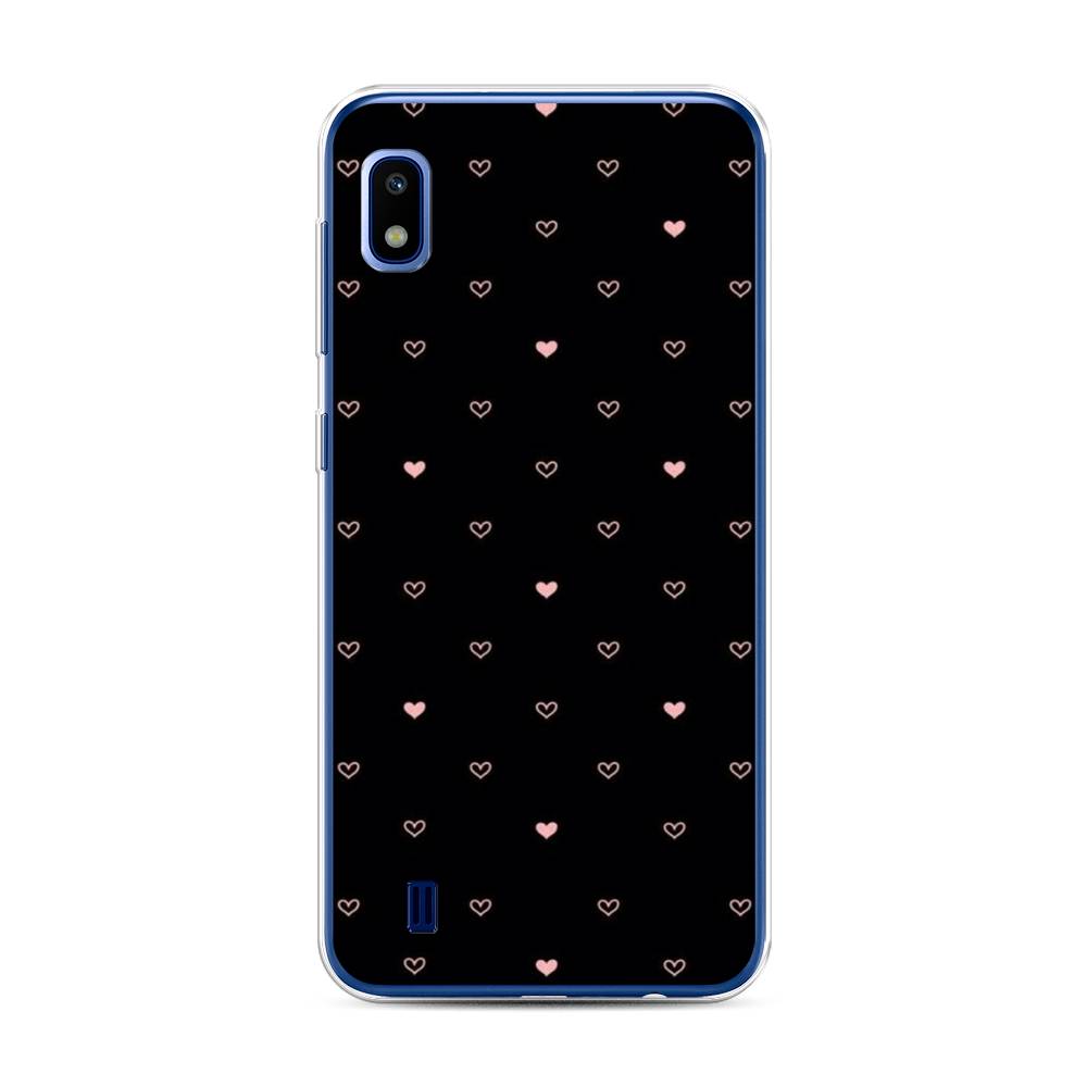 

Чехол Awog на Samsung Galaxy A10 "Черный фон и сердечки", Разноцветный, 27950-3