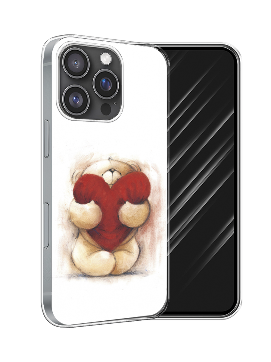 

Чехол Awog на Apple iPhone 16 Pro "Мишка с сердцем 1", Белый;бордовый;бежевый, 16250-1