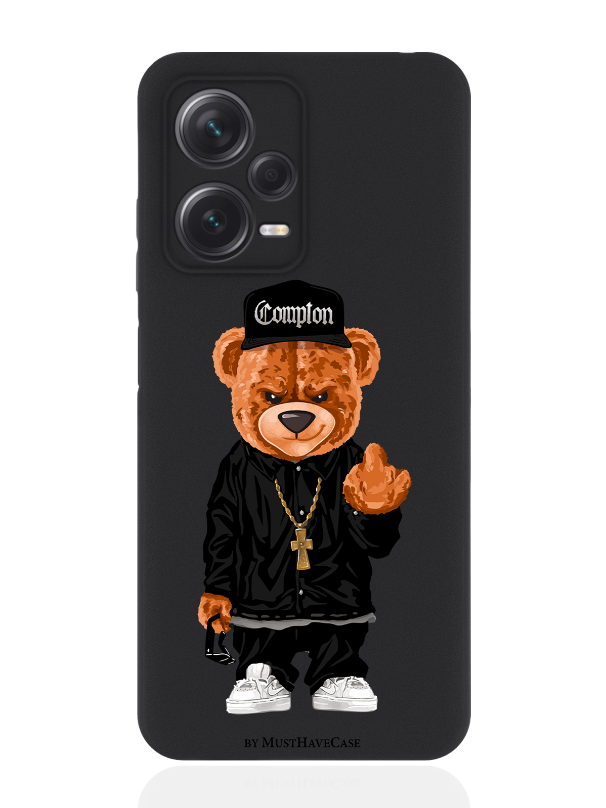 

Чехол для Xiaomi Redmi Note 12 Pro Plus (5G) Мишка Compton черный, Коричневый;черный;белый