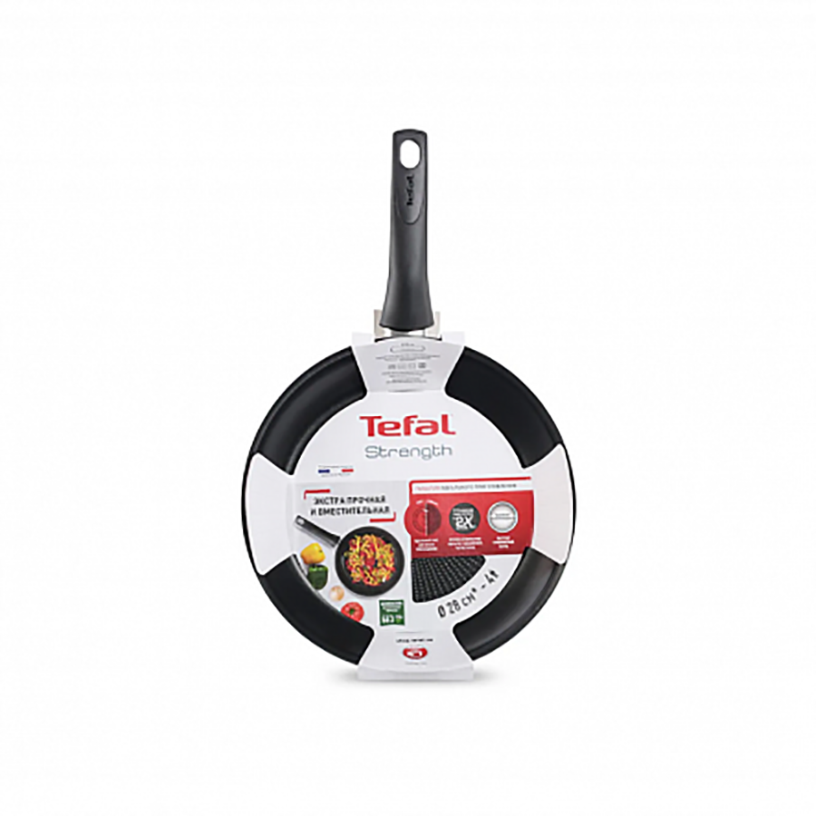 

Сковорода Tefal Strength, алюминиевая, 28 см, антипригарная, Черный, Стокмарт-Сковороды1-1