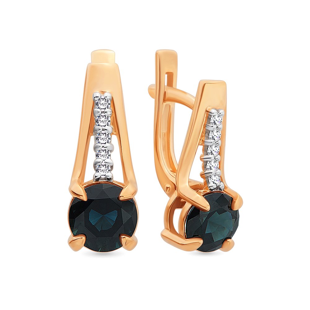 

Серьги из красного золота с сапфиром, бриллиантом 585Gold 102005126, 102005126