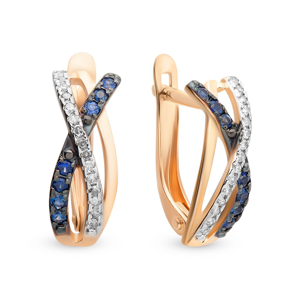 

Серьги из красного золота с сапфиром, бриллиантом 585Gold 102005100, 102005100