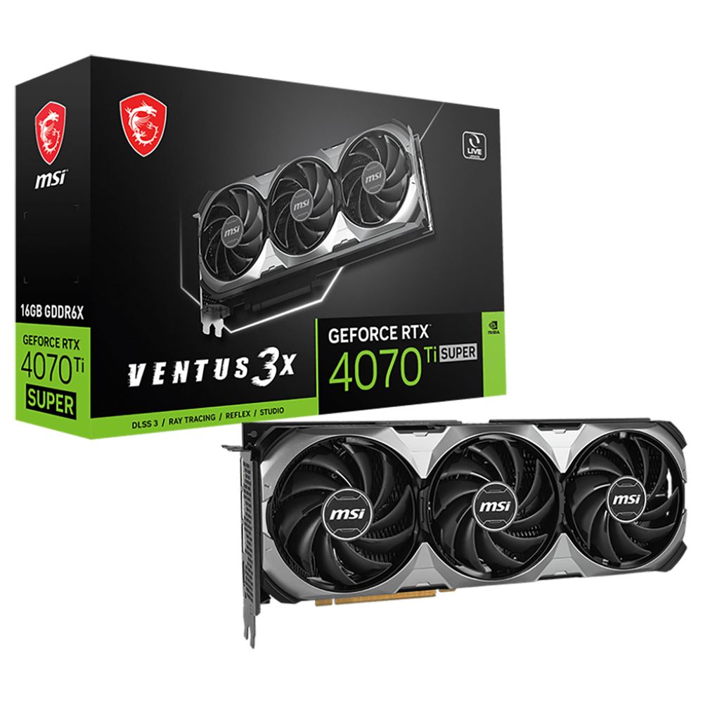 

Видеокарта MSI NVIDIA GeForce RTX 4070 Ti SUPER VENTUS 3X, GeForce RTX 4070 Ti SUPER VENTUS 3X