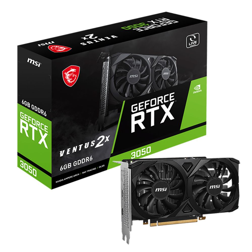 

Видеокарта MSI NVIDIA RTX 3050 VENTUS 2X 6G