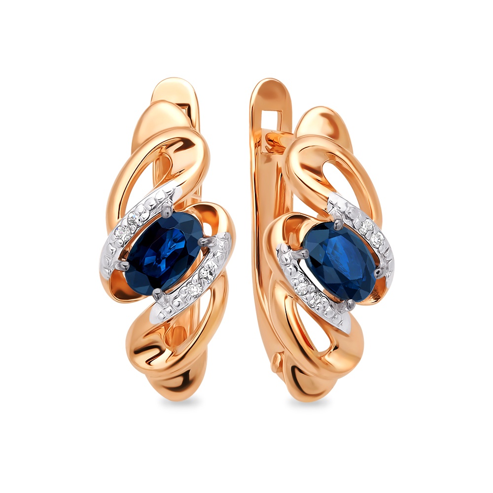 

Серьги из красного золота с сапфиром, бриллиантом 585Gold 102004760, 102004760
