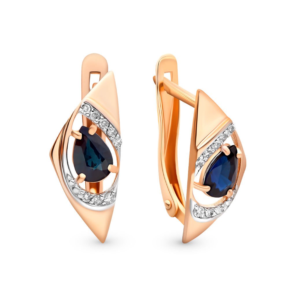 

Серьги из красного золота с сапфиром, бриллиантом 585Gold 102004747, 102004747