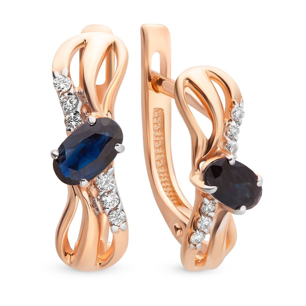

Серьги из красного золота с сапфиром, бриллиантом 585Gold 102004653, 102004653