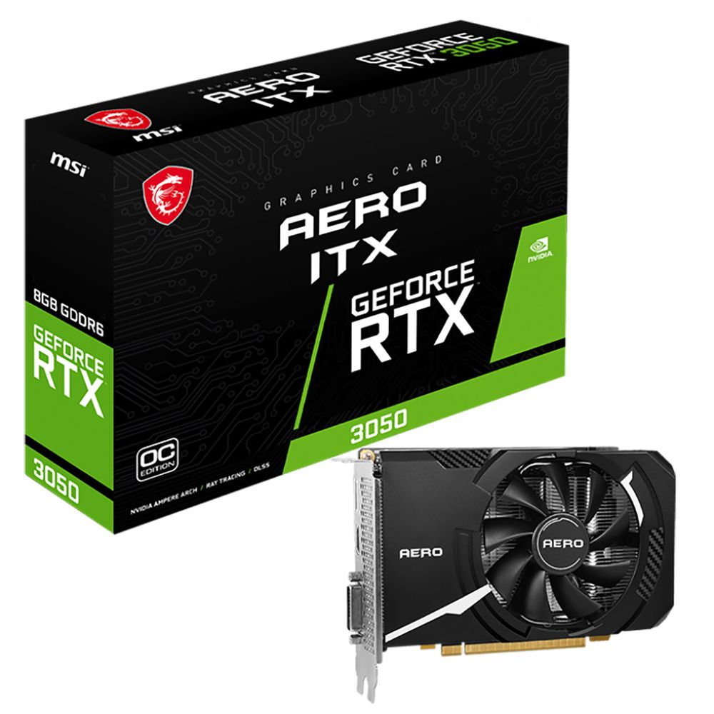 

Видеокарта MSI NVIDIA GeForce RTX 3050 AERO ITX OCV1, GeForce RTX 3050 AERO ITX OCV1