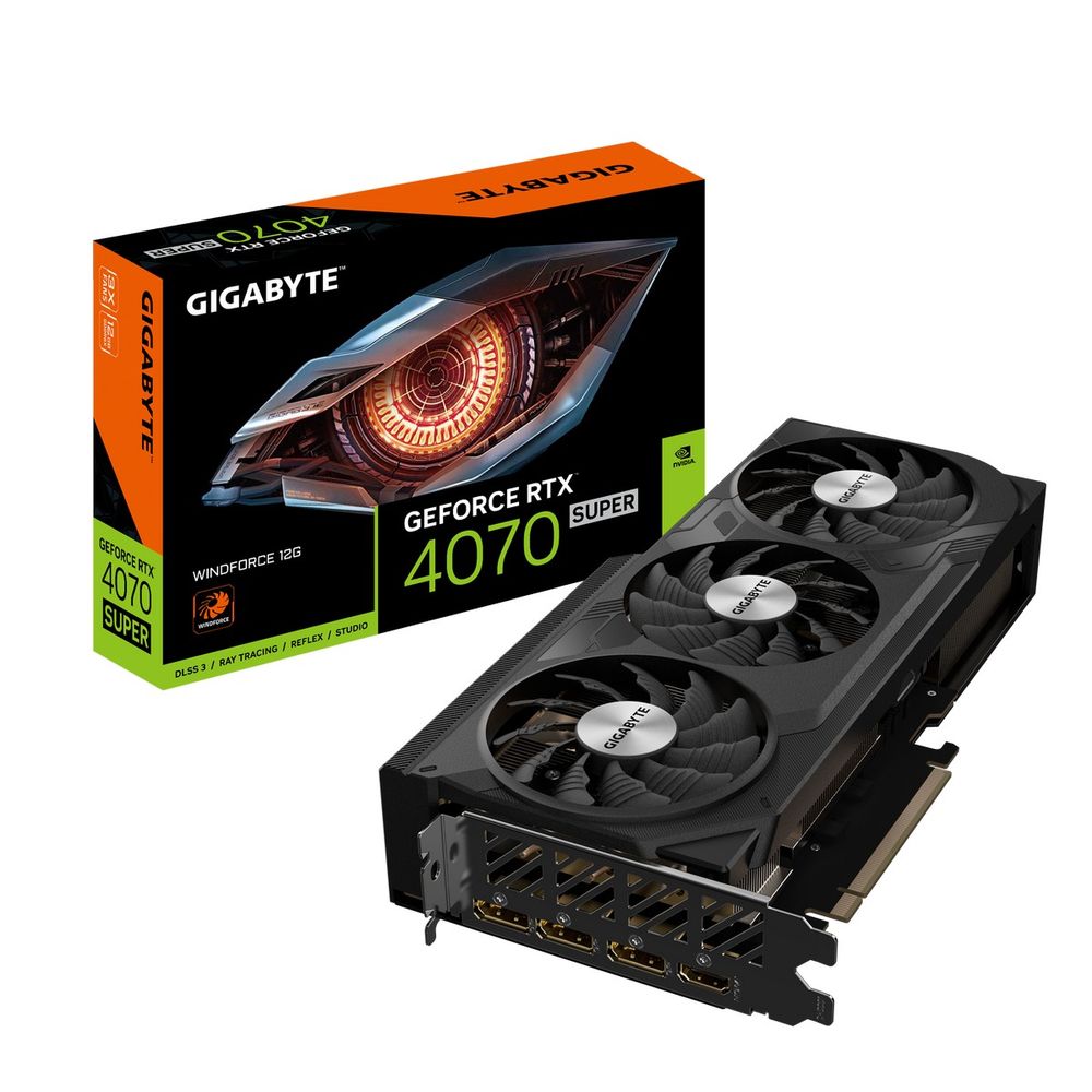 

Видеокарта Gigabyte NVIDIA RTX 4070 SUPER WINDFORCE (GV-N407SWF3-12GD)