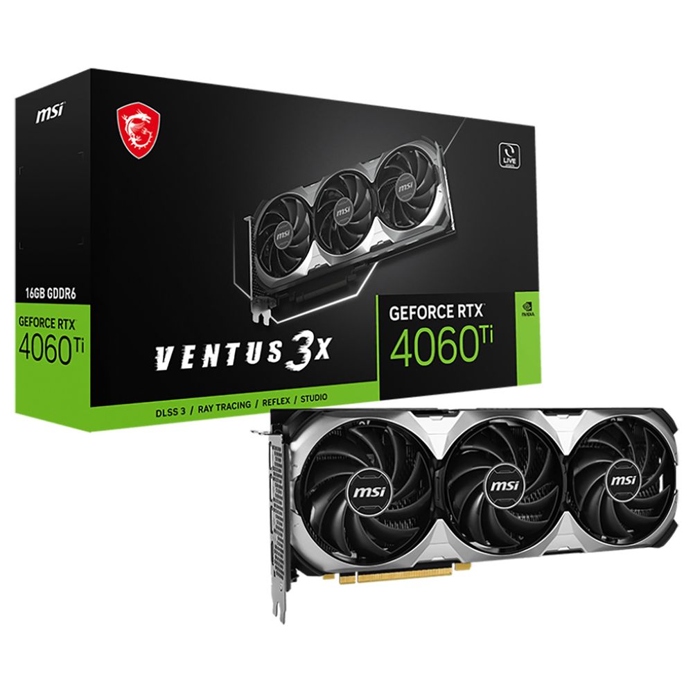 

Видеокарта MSI NVIDIA GeForce RTX 4060 Ti VENTUS 3X, GeForce RTX 4060 Ti VENTUS 3X
