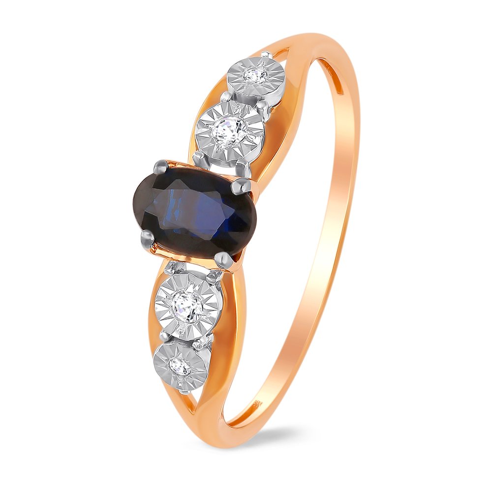 

Кольцо женское из красного золота с сапфиром, бриллиантом 585Gold 101012483, р, 101012483