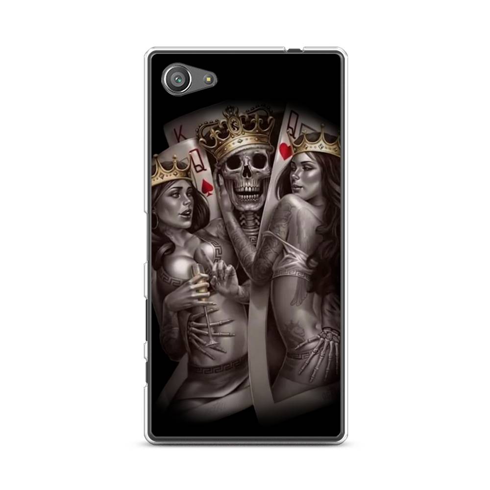

Чехол на Sony Xperia Z5 compact "Карты король и королевы", Серый;желтый, 52250-6