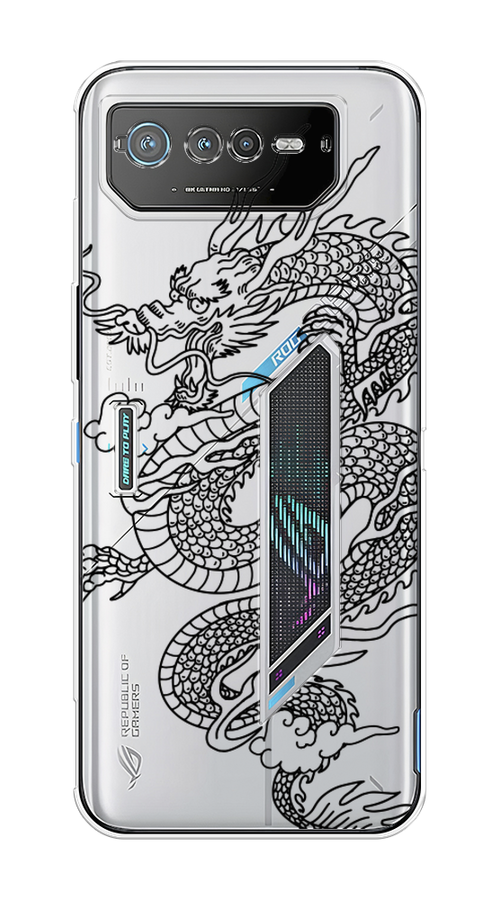 

Чехол на Asus ROG Phone 6 "Большой китайский дракон", Черный;серый, 44650-1