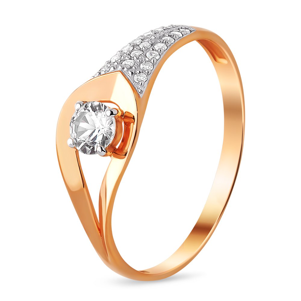 

Кольцо женское из красного золота с сапфиром, бриллиантом 585Gold 101011397, р, 101011397