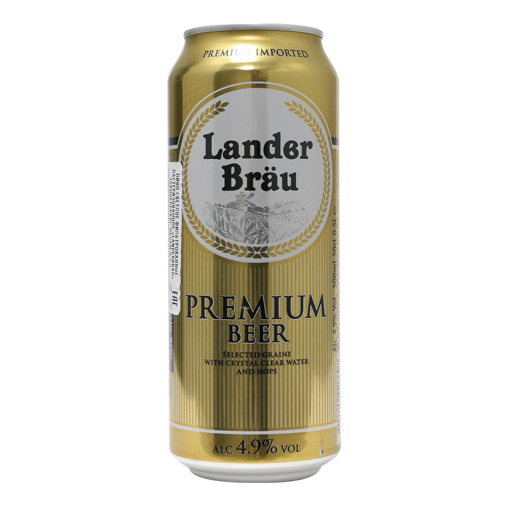 

Пиво Lander Brau Premium Pilsner фильтрованное светлое 4,9% 0,5 л