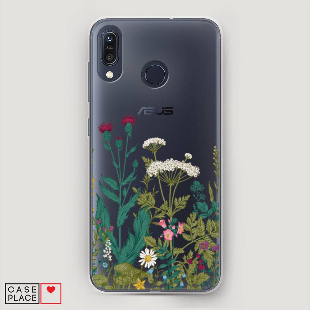 

Чехол на ASUS ZenFone Max M1 ZB555KL "Дикие полевые цветы", Зеленый;розовый;белый, 43250-2