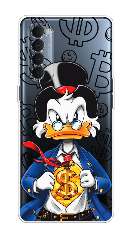 

Чехол на Oppo Reno 4 Pro "Scrooge Goldman", Черный;белый;синий, 258950-1