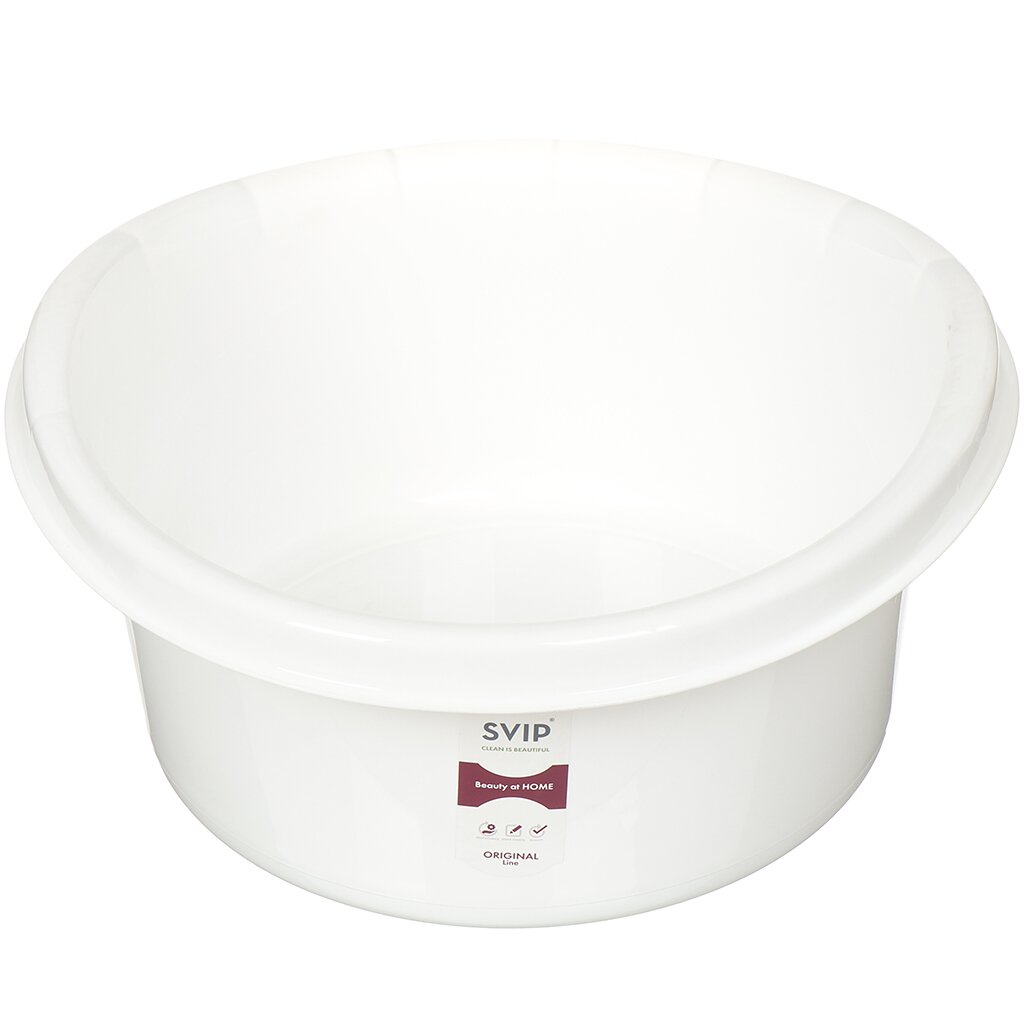 

Таз пластик, 12 л, круглый, Ориджинал, белый, Svip, SV3939БЛ