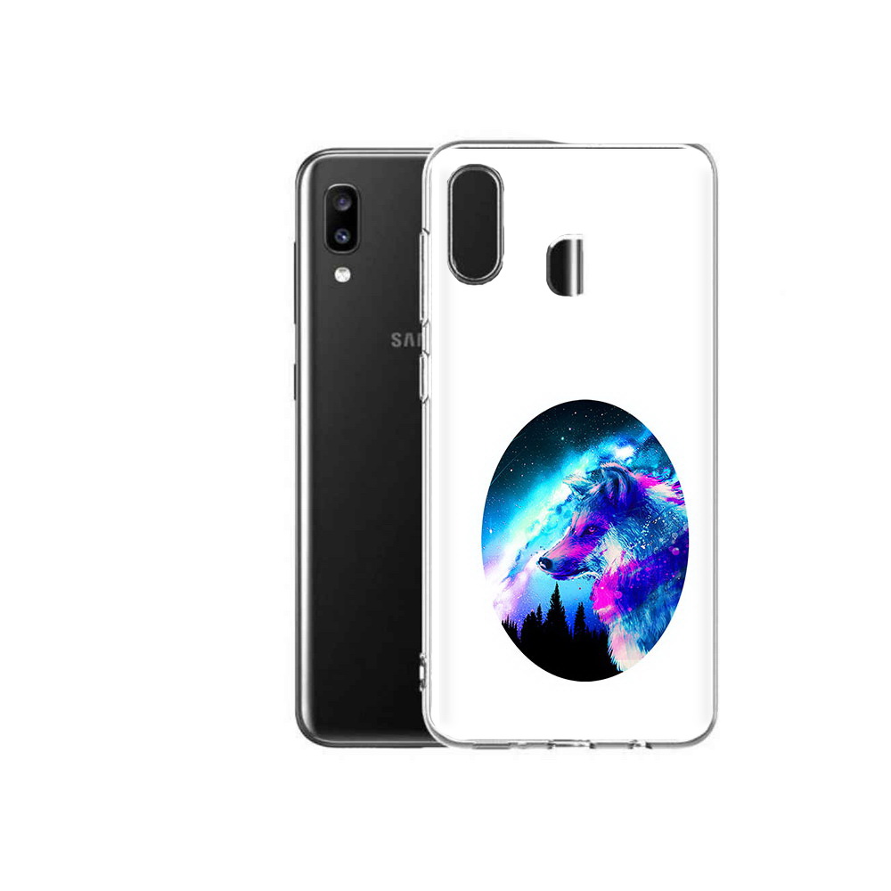 

Чехол MyPads Tocco для Samsung Galaxy A20 голубой волк, Прозрачный, Tocco