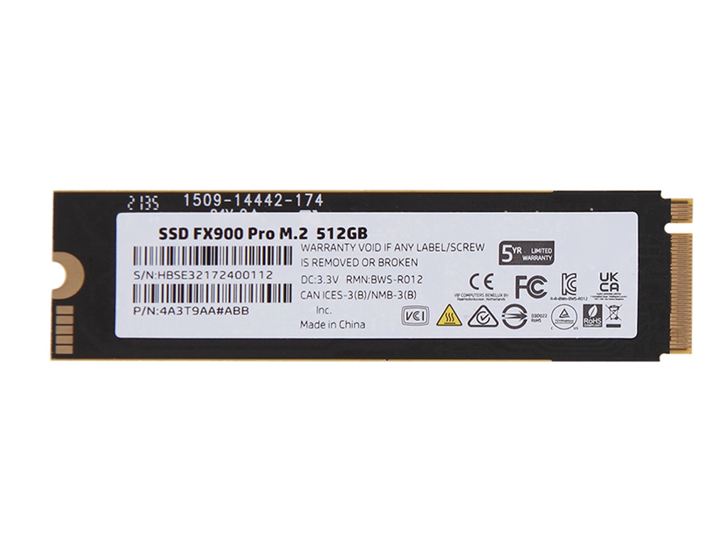 

SSD накопитель HP FX900 Pro M.2 2280 512 ГБ (4A3T9AA#ABB), FX900 Pro