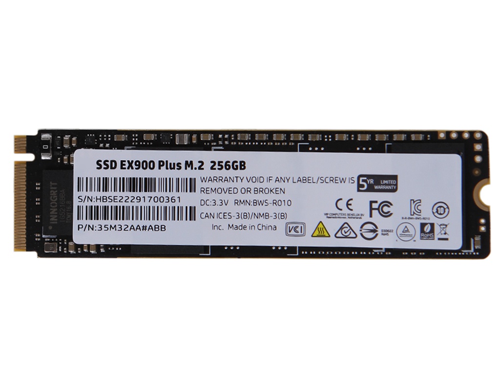 SSD накопитель HP EX900 Plus M.2 2280 256 ГБ (35M32AA#ABB)