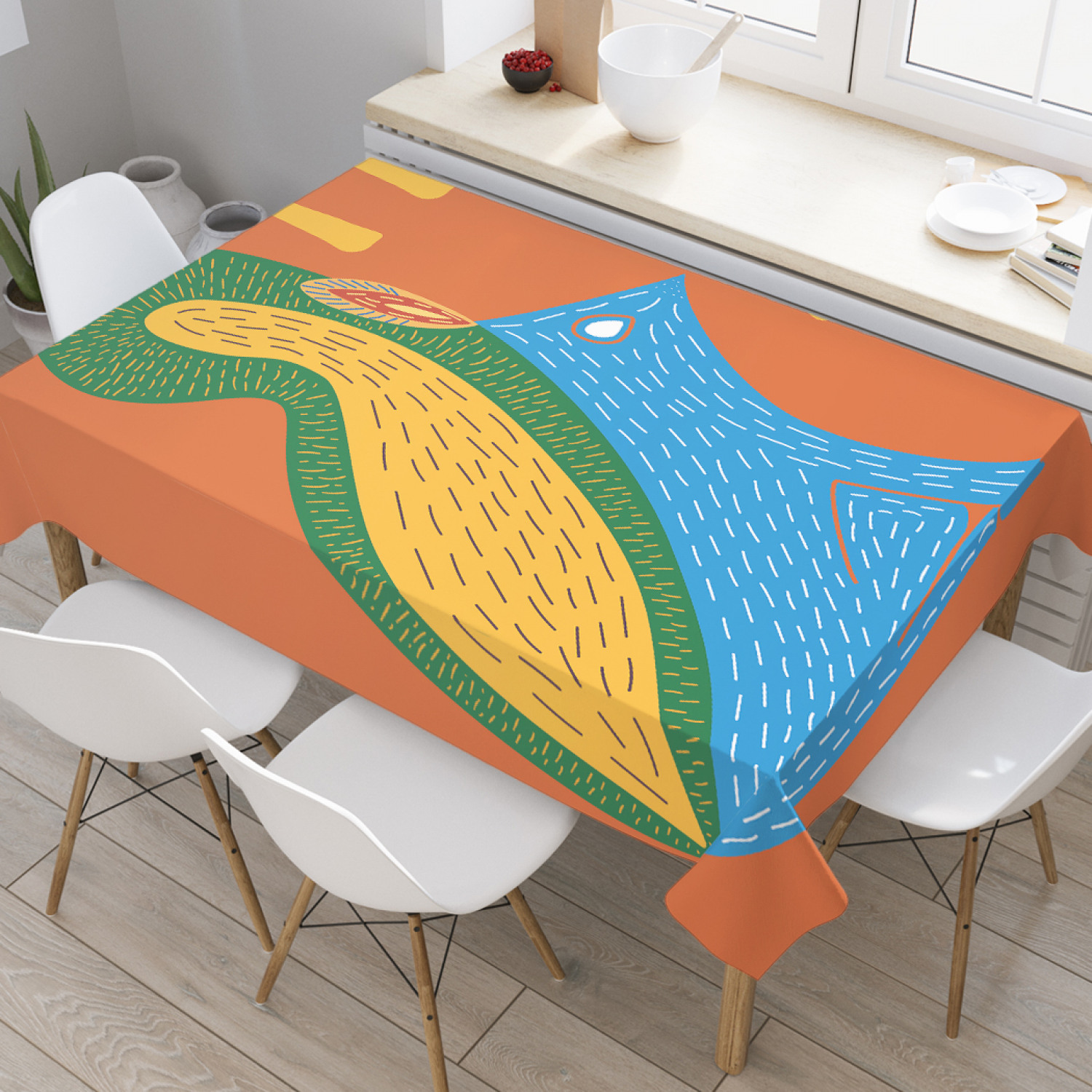 

Скатерть прямоугольная JoyArty "Абстрактная белочка" из оксфорда, 180x145см, Оранжевый, Абстрактная белочка