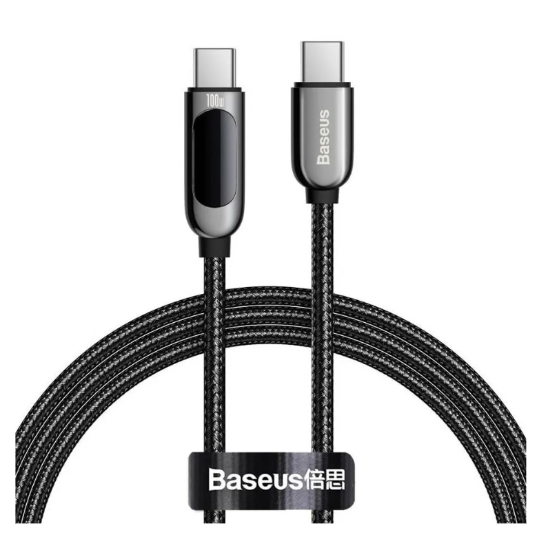 Дата-кабель Baseus Display Fast Charging Type-C - Type-C 100W, 2 м, Black (CATSK-C01)