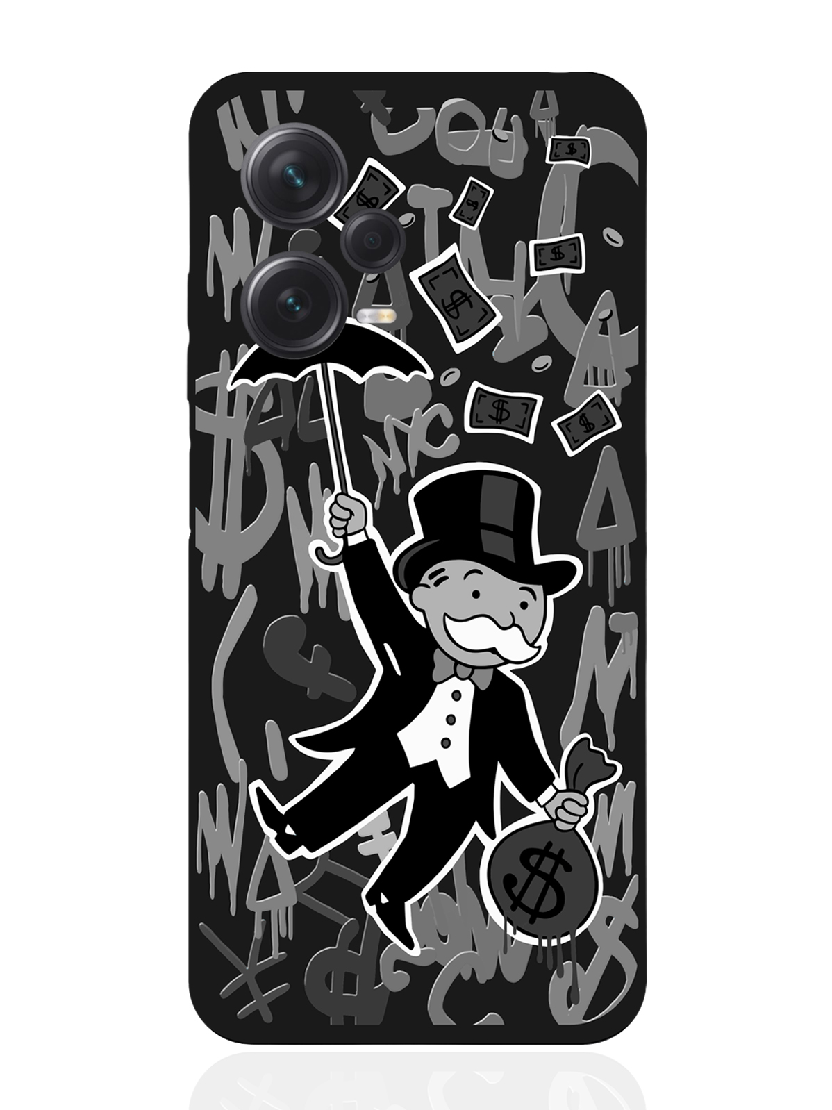 

Чехол для Xiaomi Redmi Note 12 Pro Plus (5G) Monopoly Black Edition, Серый;черный