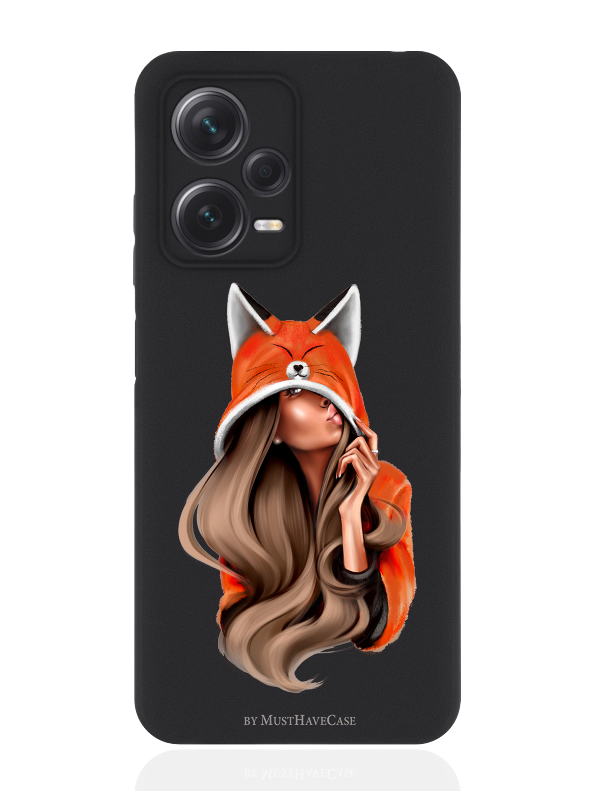 

Чехол для Xiaomi Redmi Note 12 Pro Plus (5G) Foxy Girl/ Лисичка черный, Оранжевый;черный