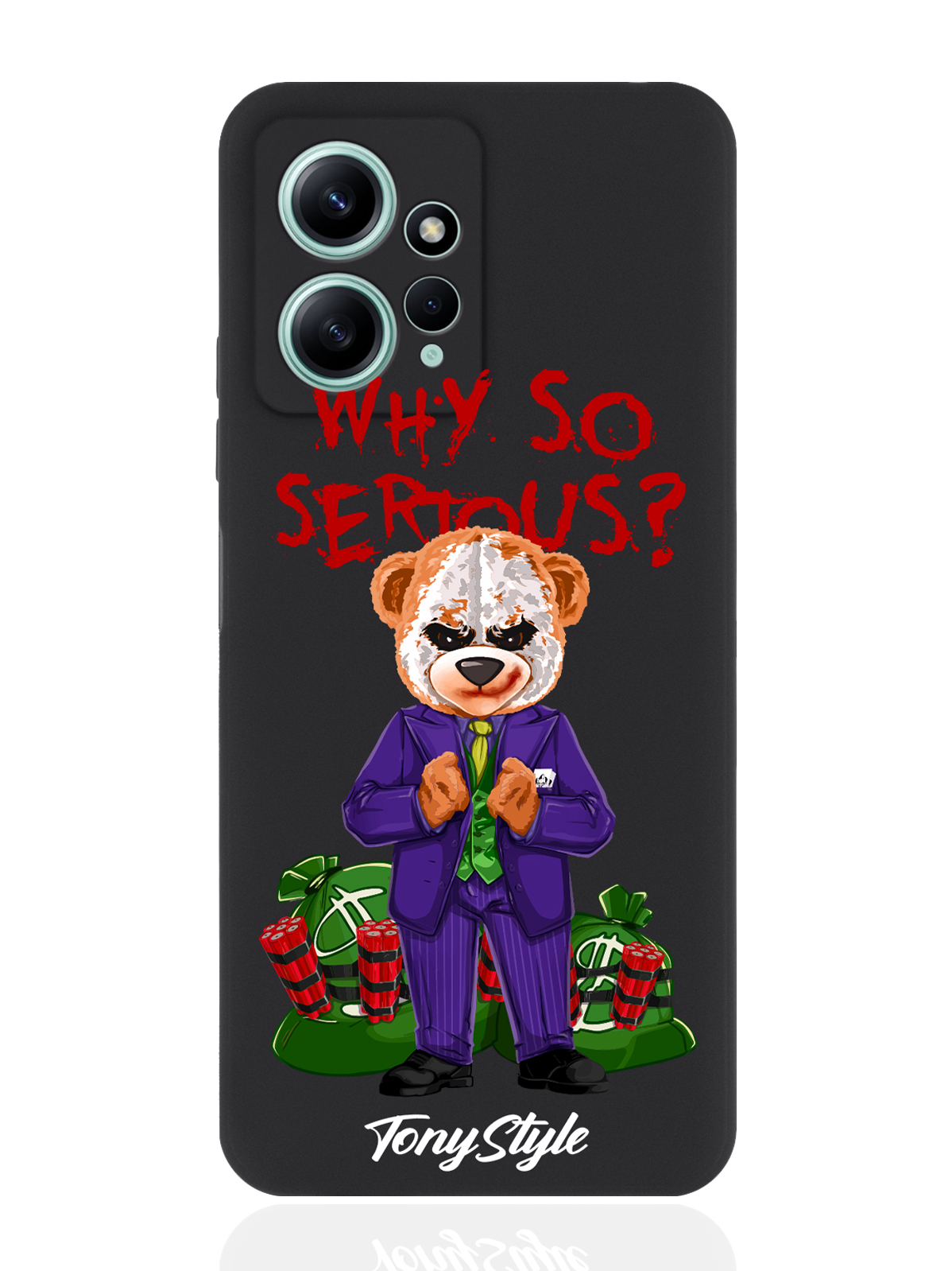 

Чехол для Xiaomi Redmi Note 12 4G Tony Style Why so serious черный, Разноцветный