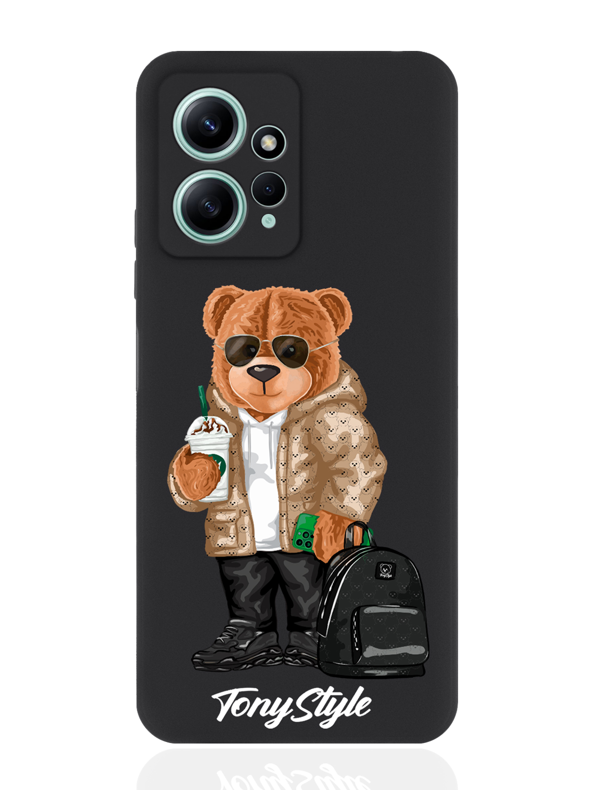 

Чехол для Xiaomi Redmi Note 12 4G Tony Style в очках черный, Коричневый;черный;белый