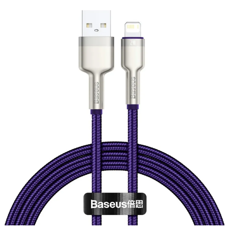 

Дата-кабель Baseus Cafule Series Metal USB - Lightning 2.4A, 2 м, Purple (CALJK-B05)