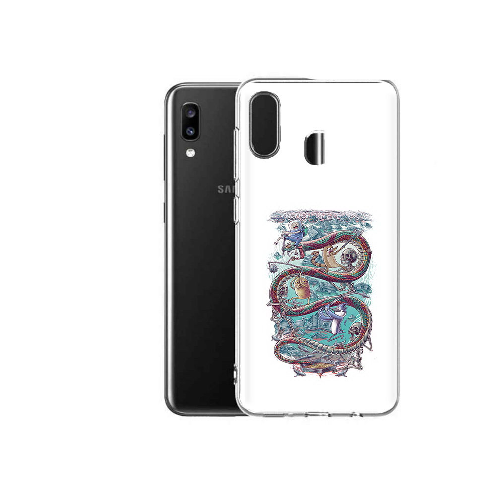 

Чехол MyPads Tocco для Samsung Galaxy A20 время приключений страшилка, Прозрачный, Tocco