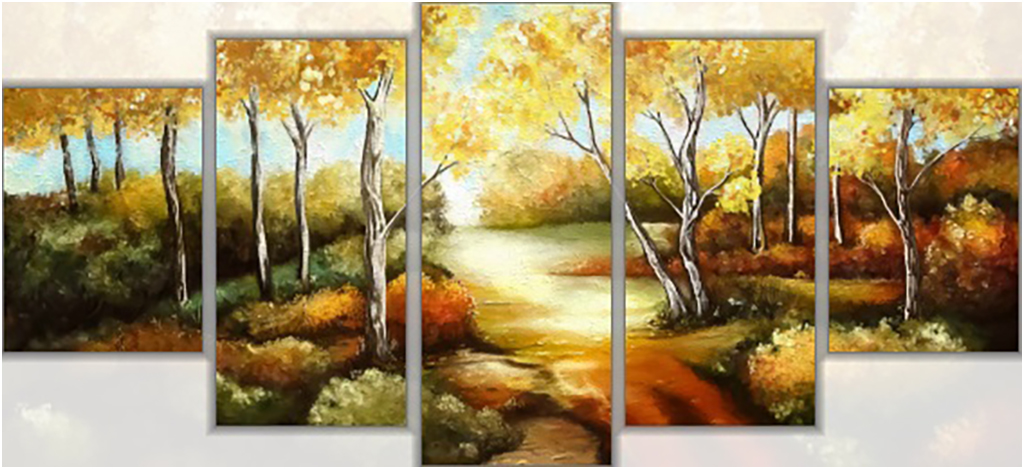 

Картина модульная на холсте Модулка Золотые кроны 170x80 см, 1021