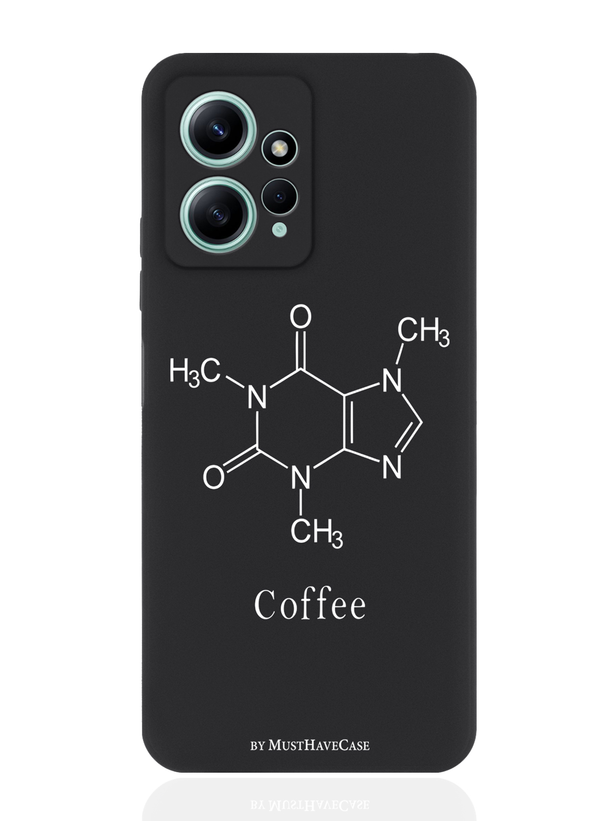 

Чехол для Xiaomi Redmi Note 12 4G Молекула кофе черный, Черный;белый